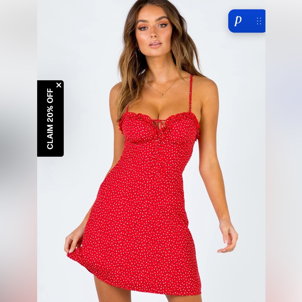 Princess Polly Love Birds Mini Dress Red